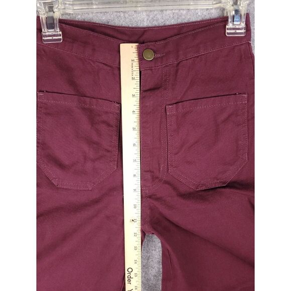 Lykke Wullf Muir Workwear Jean Pants Size XS (24x24) Wide Leg Cotton Maroon - Picture 6 of 8